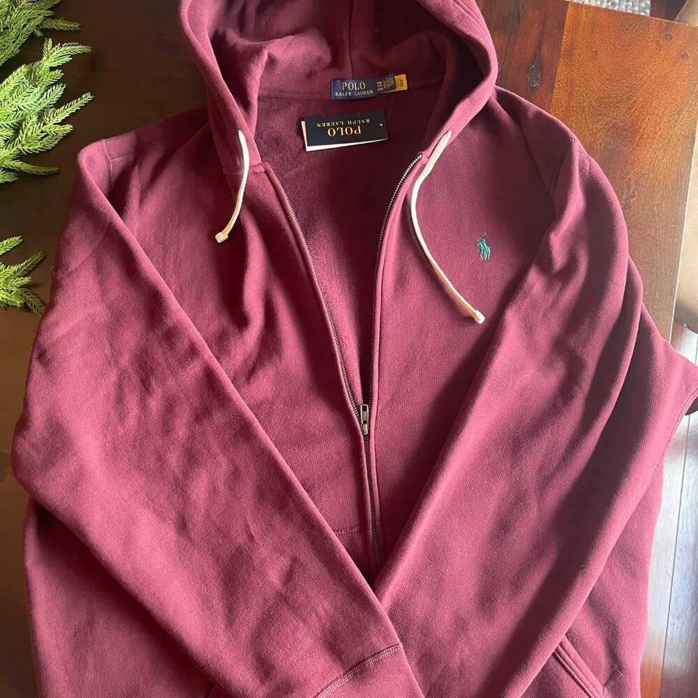 Polo Ralph Lauren Burgundy\Maroon Full-Zip Hoodie Size XXL NWT
